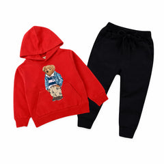 Kids Winter Hoodie Set | Polo Bear Printed