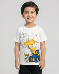 Kids’ Construction Truck Print T-Shirt & Shorts Set