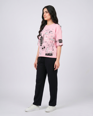 Funky Style T-Shirt & Trouser | Pink