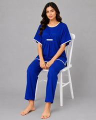 Royal Aura Pajama Set - Blue