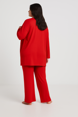 Women’s 3 Piece Nightwear Lounge Set with Geometrical Heart Print | Plus Size Loungewear