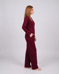 Women Round Neck Lounge Wear - Maroon