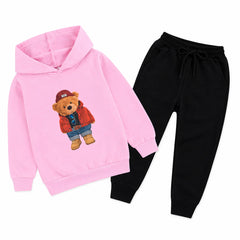 Kids Winter Hoodie Set | Cute Bear Printed