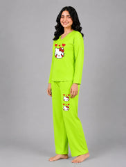 Women V-Neck Lounge Wear | Hello Kitty - Lemon Yellow
