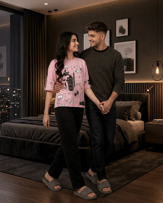 Funky Style T-Shirt & Trouser | Pink