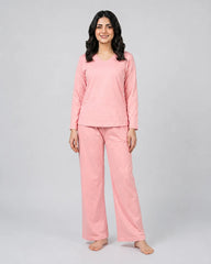 Women V Neck Lounge Wear - Baby Pink