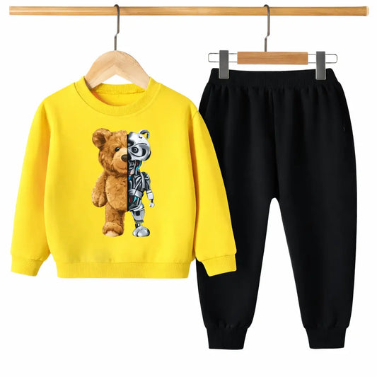Kids Winter Sweat Shirt Set | Robo Bear Printed