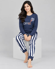 Coffee Comfort Pajama Set - Blue
