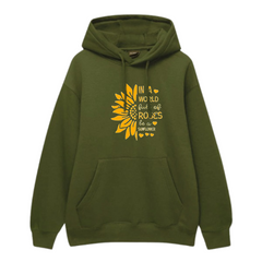 Sun Flower Printed Hoodie