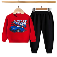 STREET RACING PRINTED SWEATSHIRT SET