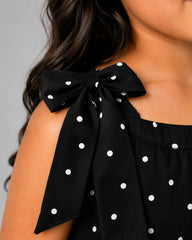 Girls Black Polka Dot Sleeveless Jumpsuit