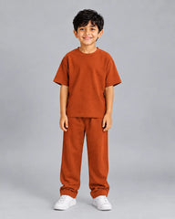 Drop Shoulder Co-Ord Set - Orange