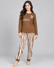 Coffee Comfort Pajama Set - Light Brown