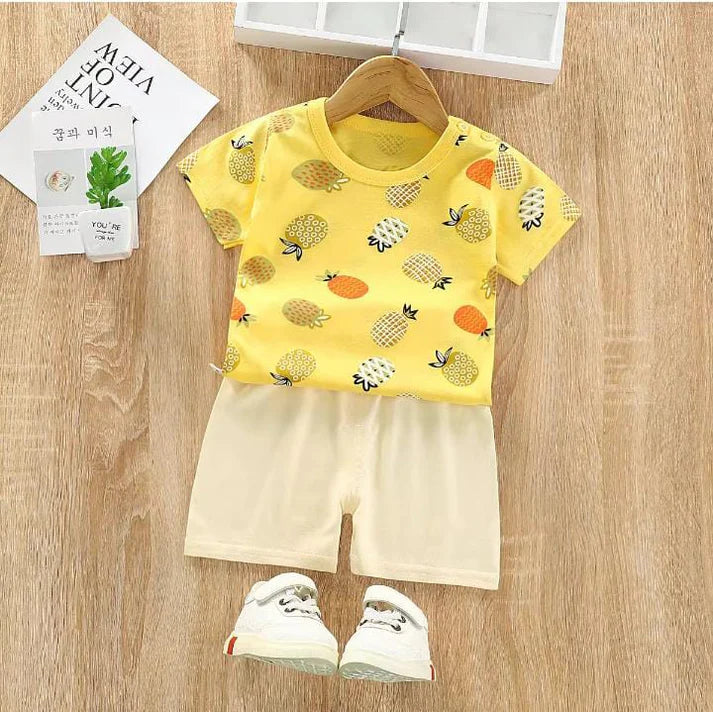 Adorable Pineapple Print Toddler Outfit – 2-Piece Summer Set