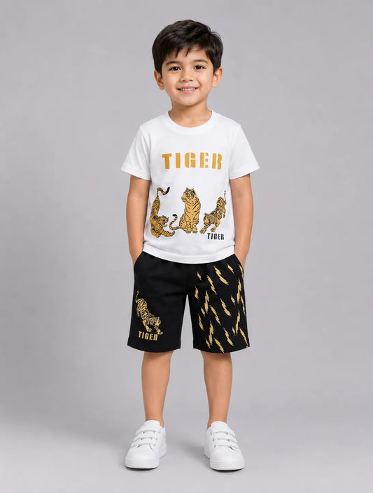 Thunder Tiger Short Set - White