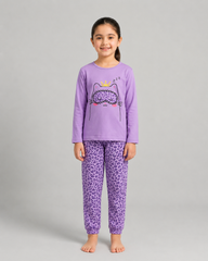 Sleepy Cat Pajama Set - Purple