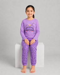 Sleepy Cat Pajama Set - Purple