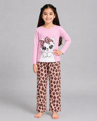 Kitty Bow Pajama Set - Pink