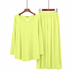 Women Round-Neck Lounge Wear - Lemon Yellow