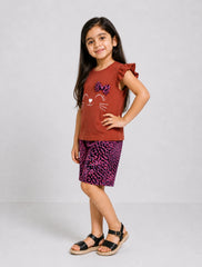 Mini Meow Short Set - Rusty