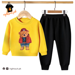 Yellow Cute Bear Kids Sweatshirt & Pant