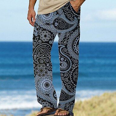 Casual Paisley Pattern Pants