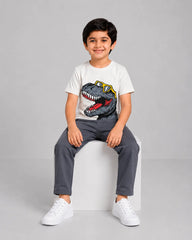 Cool Dino Pajama Set - Dark Grey