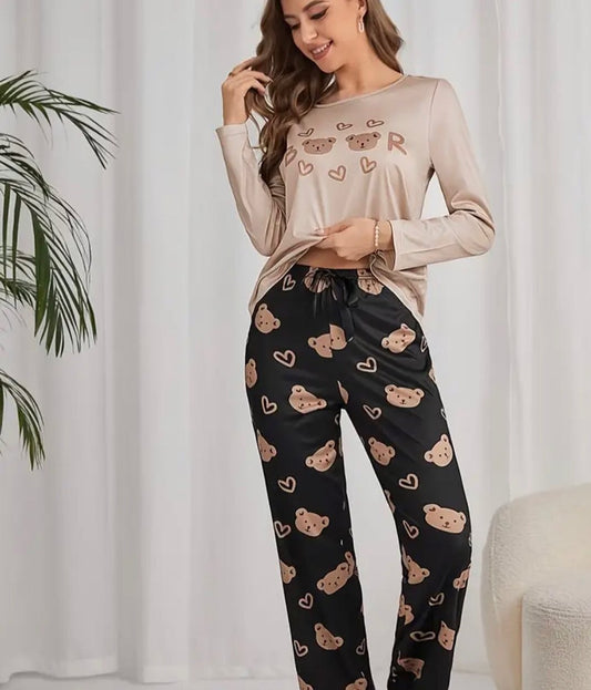 Teddy Love Long Sleeve Pajama Set