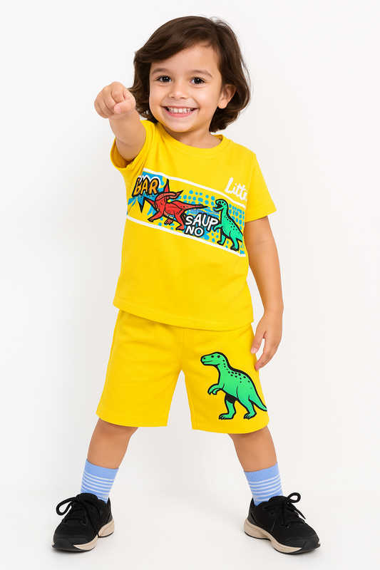 Dinosaur Pattern T-shirt & Shorts Set