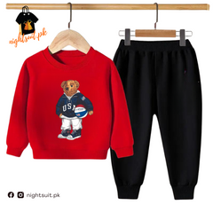 Kids Winter Sweat Shirt Set | Football Bear Printed