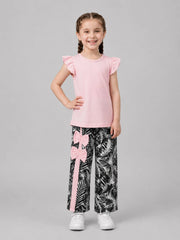 Bow & Leaf Pajama Set - Baby Pink