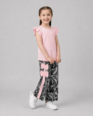 Bow & Leaf Pajama Set - Baby Pink