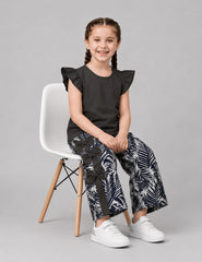 Bow & Leaf Pajama Set - Dark Grey