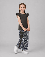 Bow & Leaf Pajama Set - Dark Grey