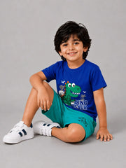 Volcano Dino Short Set - Blue