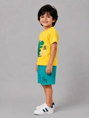 Volcano Dino Short Set - Yellow