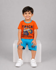Orange Truck Short Set