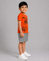 Orange Machines Short Set