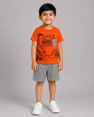 Orange Machines Short Set
