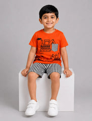 Orange Machines Short Set
