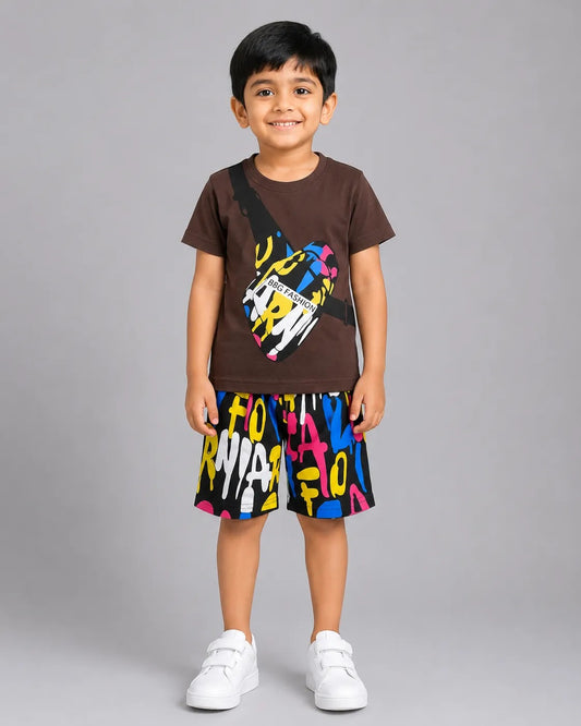 Urban Vibes Short Set - Brown