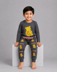 Dark Grey Teddy Bear Kids Wear