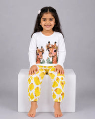 White Giraffe Dreams Kids Pajama Set