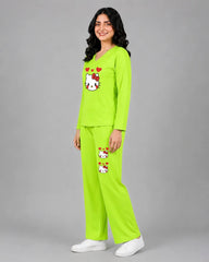 Women V-Neck Lounge Wear | Hello Kitty - Lemon Yellow