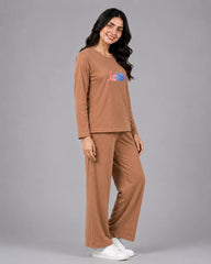 Women Round Neck Lounge Wear | Multi Love - Rusty