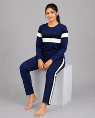 Classic Stripe Tracksuit – Navy Blue