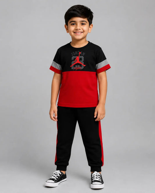 Maroon Panel Pajama Set - J 23