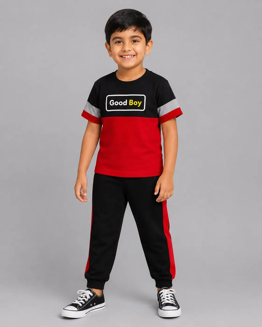 Maroon Panel Pajama Set - Good Boy