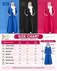 Women Hooded Zip-Up Fleece Abaya | Black