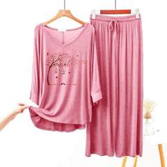 Women V-Neck Lounge Wear | Spring Tree - Baby Pink